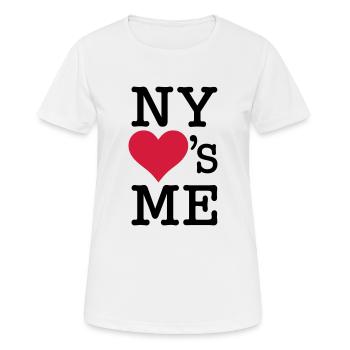 NY New York Loves Me - Frauen T-Shirt atmungsaktiv - Weiß - Vorne - AI Model Female 172 dark (172cm)
