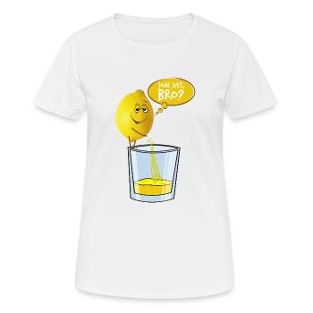 Zitrone pinkelt in Glas - Frauen T-Shirt atmungsaktiv - Weiß - Vorne - AI Model Female 172 dark (172cm)