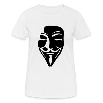 Guy Fawkes Mask for dark shirts - Frauen T-Shirt atmungsaktiv - Weiß - Vorne - AI Model Female 172 dark (172cm)