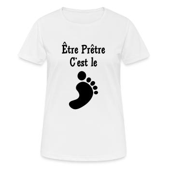 Pfarrer / Priester / Katholisch / Religion - Frauen T-Shirt atmungsaktiv - Weiß - Vorne - AI Model Female 172 dark (172cm)