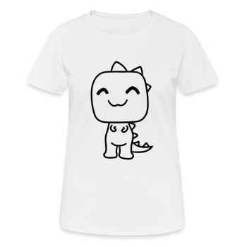 t-rex rex fleischfresser glücklich süß niedlich kl - Frauen T-Shirt atmungsaktiv - Weiß - Vorne - AI Model Female 172 dark (172cm)
