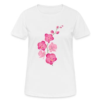ORCHIDS flower - gift of love - pink pink - Women's Breathable T-Shirt - white - Front - AI Model Female 172 dark (172cm)