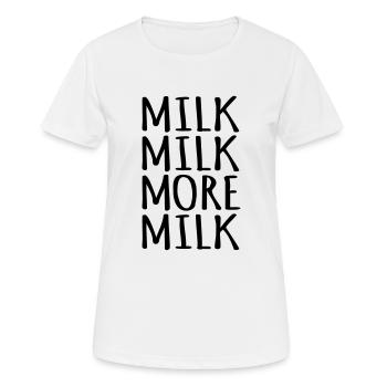 Buveur de lait Lait Bébé Naissance Bébé Dictons Drôle - T-shirt respirant Femme - blanc - Devant - AI Model Female 172 dark (172cm)
