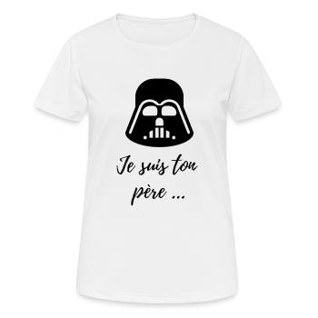 Je suis ton père ... - T-shirt respirant Femme - blanc - Devant - AI Model Female 172 dark (172cm)