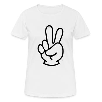 peace hand - T-shirt respirant Femme - blanc - Devant - AI Model Female 172 dark (172cm)