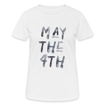 May the force 4th 4 Mai Tag Spruch - Frauen T-Shirt atmungsaktiv - Weiß - Vorne - AI Model Female 172 dark (172cm)