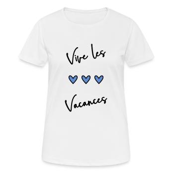 VACANCES. VIVE LES VACANCES. VACANCES - T-shirt respirant Femme - blanc - Devant - AI Model Female 172 dark (172cm)