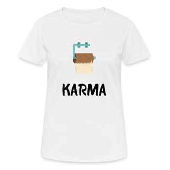 KARMA - Frauen T-Shirt atmungsaktiv - Weiß - Vorne - AI Model Female 172 dark (172cm)