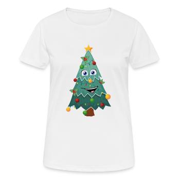 Happy Christmas Tree - Frauen T-Shirt atmungsaktiv - Weiß - Vorne - AI Model Female 172 dark (172cm)
