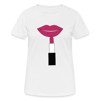 Popart Lippen Lippenstift Geschenk - Frauen T-Shirt atmungsaktiv - Weiß - Vorne - AI Model Female 172 dark (172cm)