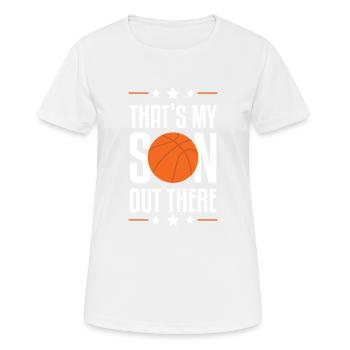 Fils de basket-ball - T-shirt respirant Femme - blanc - Devant - AI Model Female 172 dark (172cm)