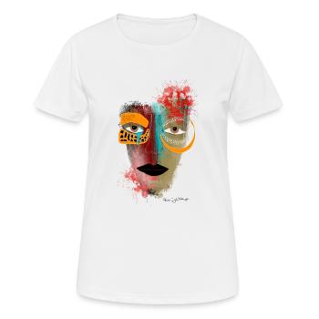 maske klecks - Frauen T-Shirt atmungsaktiv - Weiß - Vorne - AI Model Female 172 dark (172cm)
