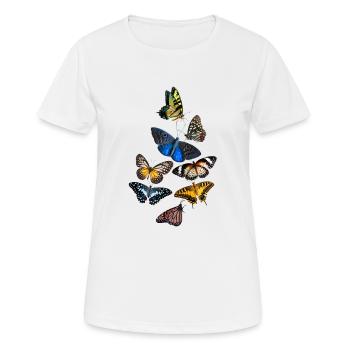 Bunter Schmetterling - Frauen T-Shirt atmungsaktiv - Weiß - Vorne - AI Model Female 172 dark (172cm)