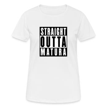 STRAIGHT OUTTA MATUR - ABSCHLUSS - SCHULABSCHLUSS - Frauen T-Shirt atmungsaktiv - Weiß - Vorne - AI Model Female 172 dark (172cm)