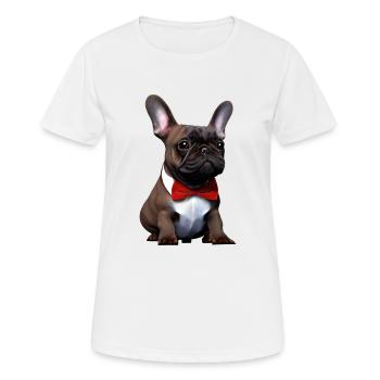 Propriétaires de chiens Bulldog Chiens Propriétaires de chiens - T-shirt respirant Femme - blanc - Devant - AI Model Female 172 dark (172cm)
