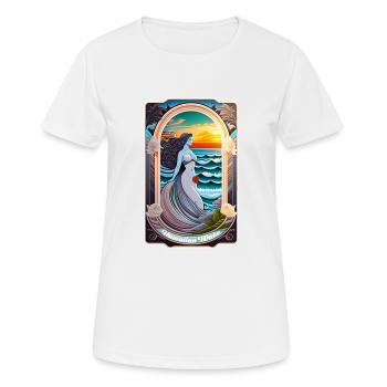 Surfen - Jugendstil - Frauen T-Shirt atmungsaktiv - Weiß - Vorne - AI Model Female 172 dark (172cm)