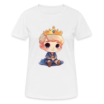 L’élégance royale Un prince - T-shirt respirant Femme - blanc - Devant - AI Model Female 172 dark (172cm)