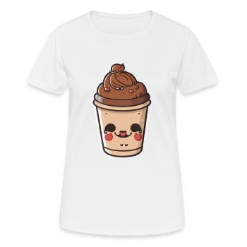 Kaffee - Frauen T-Shirt atmungsaktiv - Weiß - Vorne - AI Model Female 172 dark (172cm)