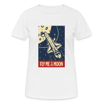 Envolez-moi vers la Lune - T-shirt respirant Femme - blanc - Devant - AI Model Female 172 dark (172cm)