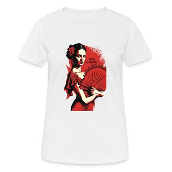 VIVA! FLAMENCO - Frauen T-Shirt atmungsaktiv - Weiß - Vorne - AI Model Female 172 dark (172cm)
