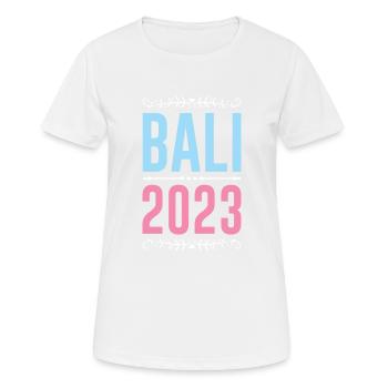 Bali 2023 - Frauen T-Shirt atmungsaktiv - Weiß - Vorne - AI Model Female 172 dark (172cm)