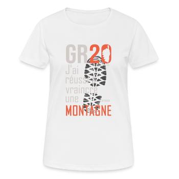 GR20 GR 20 randonnée gr 20 marcher montagne corse - T-shirt respirant Femme - blanc - Devant - AI Model Female 172 dark (172cm)