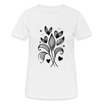 Coeurs de branche de brindille - T-shirt respirant Femme - blanc - Devant - AI Model Female 172 dark (172cm)