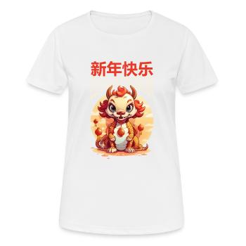 Year Of The Dragon Happy Chinese New Year 2024 - Women's Breathable T-Shirt - white - Front - AI Model Female 172 dark (172cm)