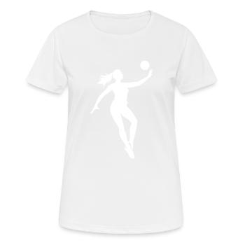 Volleyball Spielerin Silhouette - Frauen T-Shirt atmungsaktiv - Weiß - Vorne - AI Model Female 172 dark (172cm)