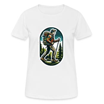 Wanderlust Adventure - Frauen T-Shirt atmungsaktiv - Weiß - Vorne - AI Model Female 172 dark (172cm)