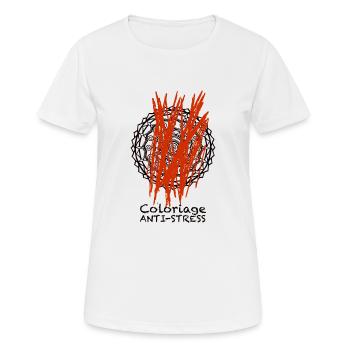 Anti-Stress - T-shirt respirant Femme - blanc - Devant - AI Model Female 172 dark (172cm)