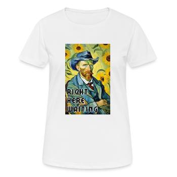 Juste ici en attente - peinture impressionniste - T-shirt respirant Femme - blanc - Devant - AI Model Female 172 dark (172cm)