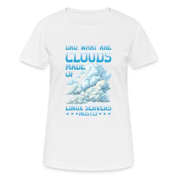 De quoi sont faits les clouds, les serveurs Linux 25 pour la plupart - T-shirt respirant Femme - blanc - Devant - AI Model Female 172 dark (172cm)