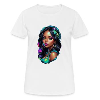 Afro Woman - Beauty - Women's Breathable T-Shirt - white - Front - AI Model Female 172 dark (172cm)