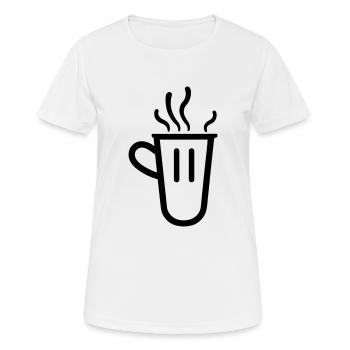 cup of coffee - Women's Breathable T-Shirt - white - Front - AI Model Female 172 dark (172cm)