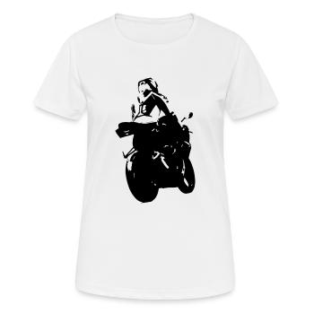 Motorradfahrer - Frauen T-Shirt atmungsaktiv - Weiß - Vorne - AI Model Female 172 dark (172cm)