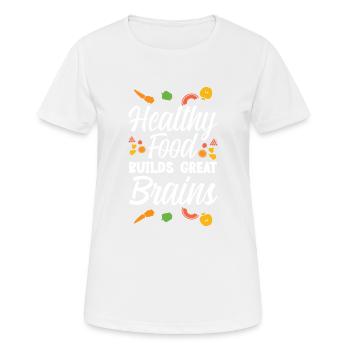 Les aliments sains construisent un bon cerveau 4 - T-shirt respirant Femme - blanc - Devant - AI Model Female 172 dark (172cm)