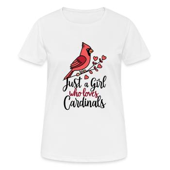 Juste une fille qui aime le cardinal Vogel cardinal rouge - T-shirt respirant Femme - blanc - Devant - AI Model Female 172 dark (172cm)