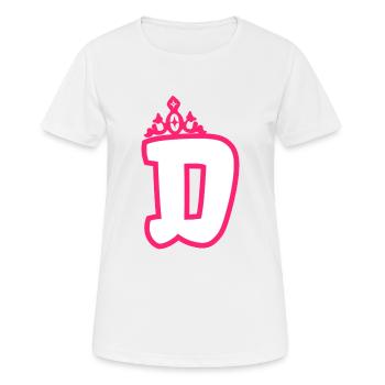 Monogrammierte Kleinkind Mädchen Krone - Frauen T-Shirt atmungsaktiv - Weiß - Vorne - AI Model Female 172 dark (172cm)