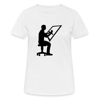 Dessinateur en bâtiment - T-shirt respirant Femme - blanc - Devant - AI Model Female 172 dark (172cm)