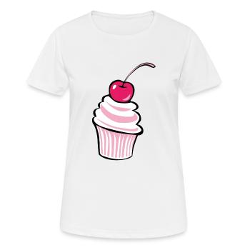 Cherry cupcake - design! - Women's Breathable T-Shirt - white - Front - AI Model Female 172 dark (172cm)
