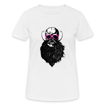 Tod Kopf kahl hipster Schädellogo Anarchie SLU - Frauen T-Shirt atmungsaktiv - Weiß - Vorne - AI Model Female 172 dark (172cm)