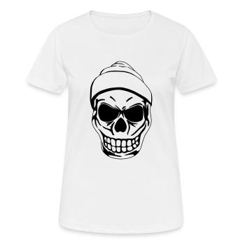 Totenkopf - Frauen T-Shirt atmungsaktiv - Weiß - Vorne - AI Model Female 172 dark (172cm)