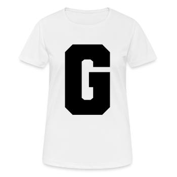 G - capital letter single, bold and serif - Women's Breathable T-Shirt - white - Front - AI Model Female 172 dark (172cm)