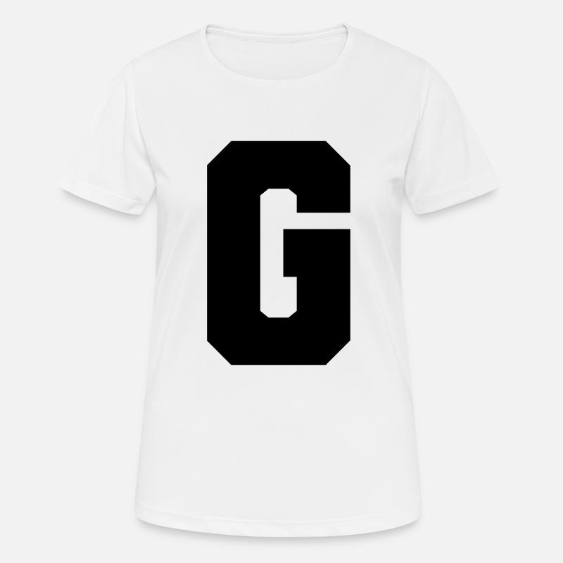 G - capital letter single, bold and serif - Women's Breathable T-Shirt - white