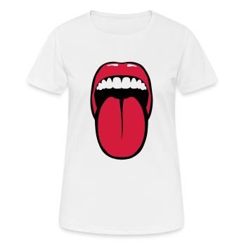 tire langue bouche levre dent language 28 - T-shirt respirant Femme - blanc - Devant - AI Model Female 172 dark (172cm)