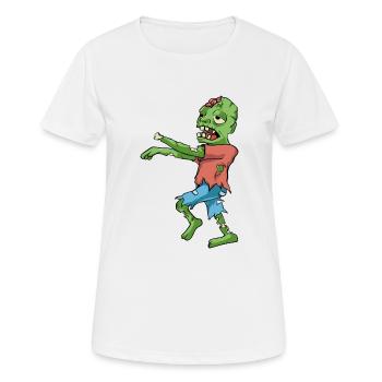 Zombie - Frauen T-Shirt atmungsaktiv - Weiß - Vorne - AI Model Female 172 dark (172cm)