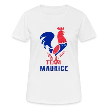t shirt team maurice coq campagne - T-shirt respirant Femme - blanc - Devant - AI Model Female 172 dark (172cm)