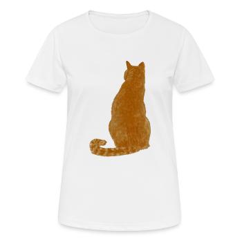 Blonde Katze - Frauen T-Shirt atmungsaktiv - Weiß - Vorne - AI Model Female 172 dark (172cm)
