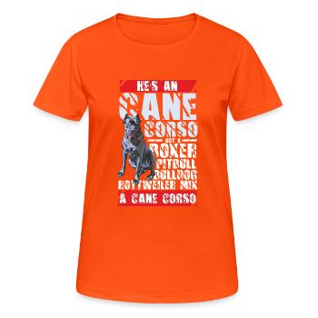 Cane Corso Confondant race de chien - T-shirt respirant Femme - orange néon - Devant - AI Model Female 172 dark (172cm)